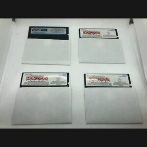 Vintage PC IBM 5.25 Floppy Disk Carry Case Monopoly Quicken Wheel Of Fortune Lot
